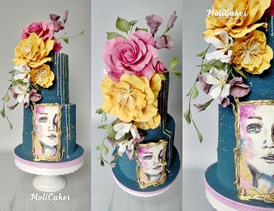 Blue and flowers  - Cake by MOLI Cakes