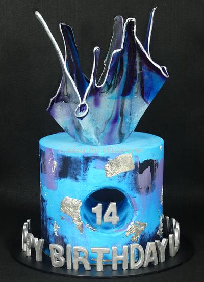 Blue and Purple Isomalt Sail Cake - Cake by Cakes by Vivienne