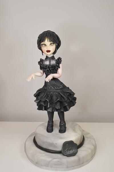 Wednesday Addams topper - Cake by Alice WonderCakes  Turoni