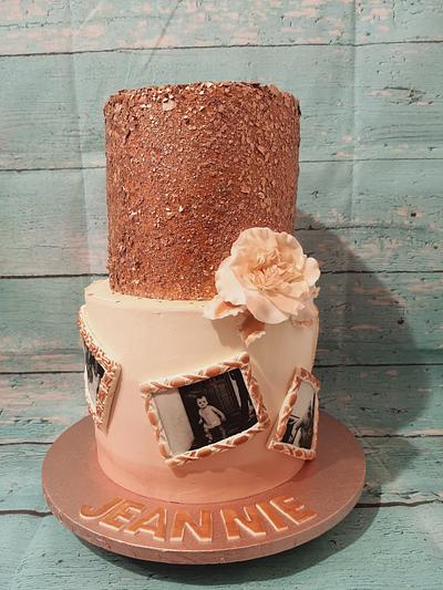 Rose gold birthday cake - Cake by ClaudiaSugarSweet