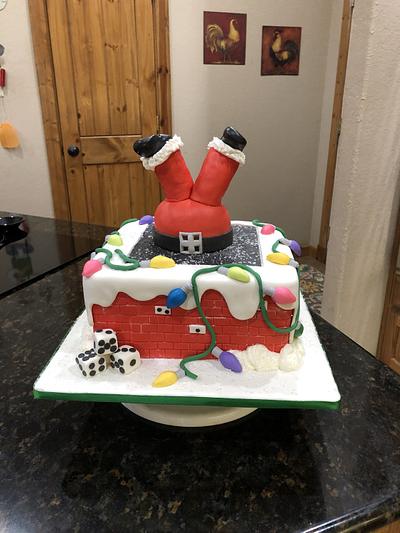 Santa down the chimney - Cake by Cakes For Fun