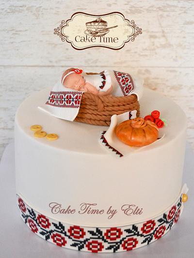 Baby Shower Cake with Bulgarian folk motifs - Cake by Elti