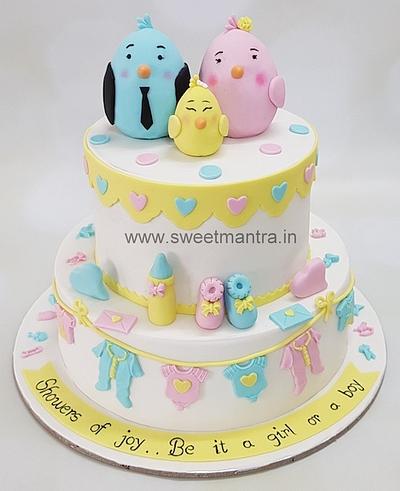 Baby Shower cake in 2 tier - Cake by Sweet Mantra Homemade Customized Cakes Pune