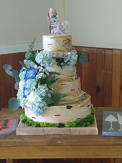 Birch wood cake hand painted - Cake by Let Them Eat Cake By Michelle
