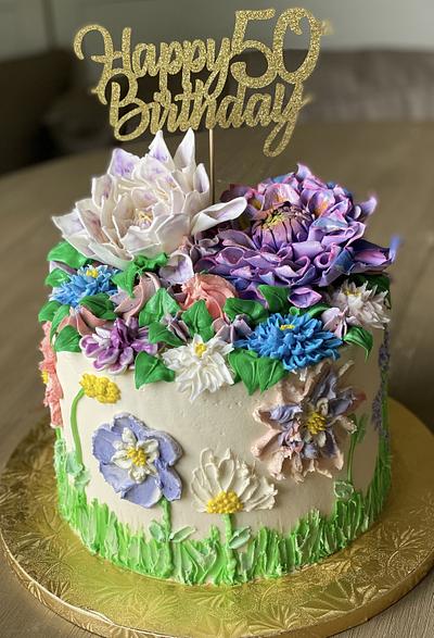 Flower cake - Cake by MerMade