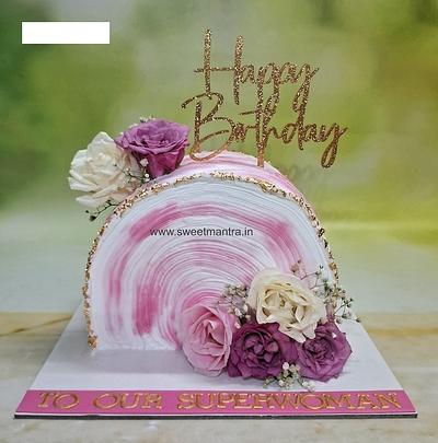 Floral design cake for wife - Cake by Sweet Mantra Homemade Customized Cakes Pune