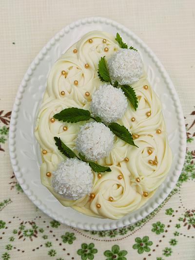 Coconut white chocolate egg - Cake by Snezana