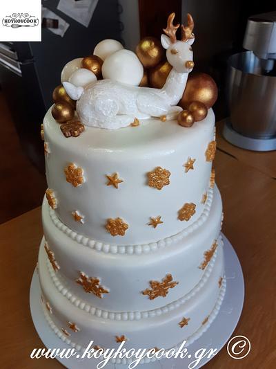 3 TIER WHITE DEER CAKE  - Cake by Rena Kostoglou