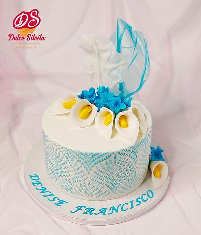 Wedding cake with calla lilies - Cake by Dulce Silvita
