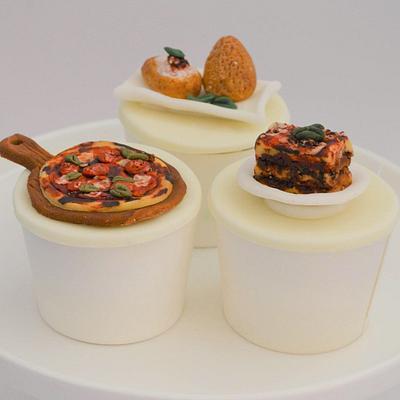 Italian Food Cupcakes 🍕🇮🇹 - Cake by Juliana’s Cake Laboratory 