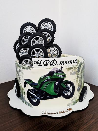 Motorcycle cake (Kawasaki)  - Cake by Vyara Blagoeva 