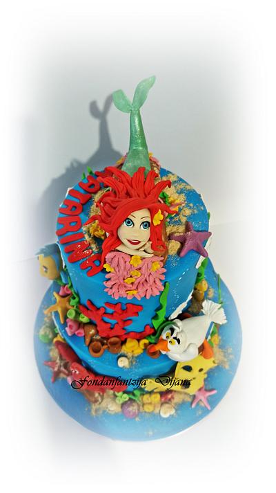 Little mermaid themed cake  - Cake by Fondantfantasy