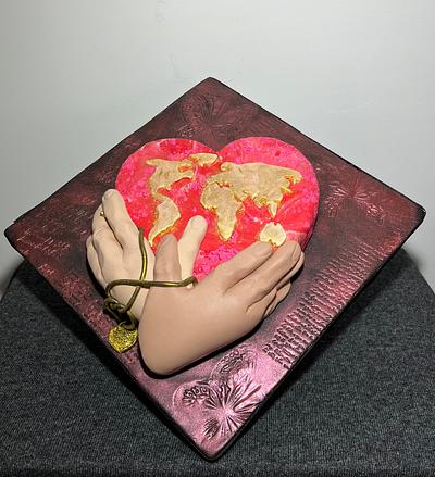 Friendship hands and world’s heart - Cake by Zuzana