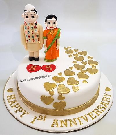 Designer Happy 1st Anniversary cake - Cake by Sweet Mantra Homemade Customized Cakes Pune