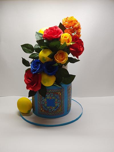 Flowers and lemons  - Cake by The Custom Piece of Cake