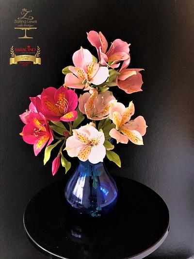 Alstromeria - Peruvian lily from my online classes - Cake by Zlatina Lewis Cake Boutique