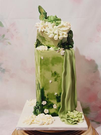 Green wedding cake - Cake by ClaudiaSugarSweet