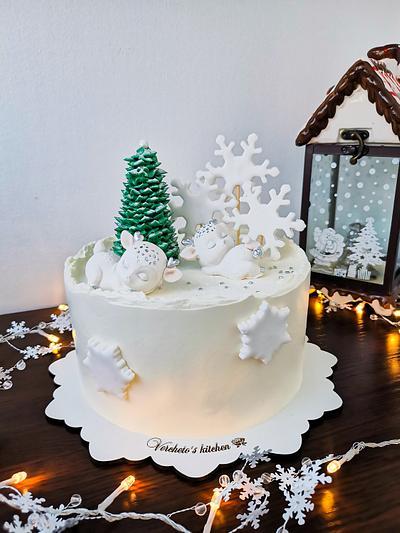 Christmas cake with deers - Cake by Vyara Blagoeva 
