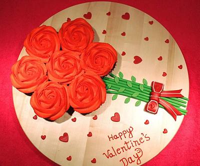 Valentine's Day Cupcakes Bouquet - Cake by Shilpa Kerkar