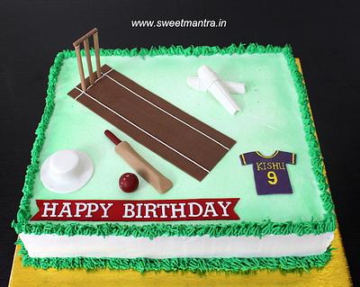 Cricket cake with pitch - Cake by Sweet Mantra Homemade Customized Cakes Pune