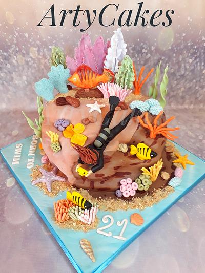 Scuba diving cake - Cake by Arty cakes