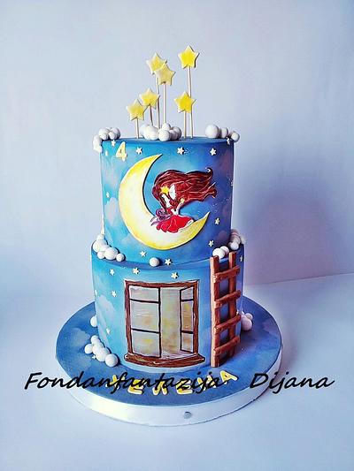  To the moon and back - Cake by Fondantfantasy