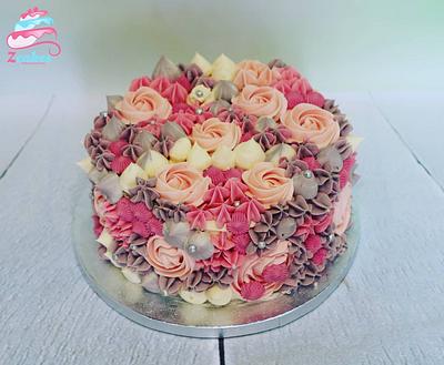 Buttercream flower cake - Cake by Zcakes UK LTD