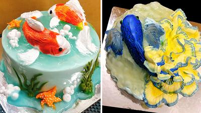 Koi and Betta Fish - Cake by CakeArtVN