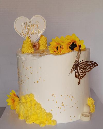 Sunflower cake - Cake by Edibleelegancecakeszim Youtuber