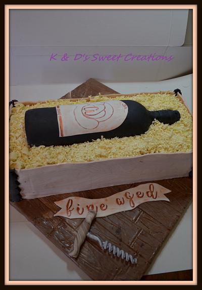 Wine in crate birthday cake - Cake by Konstantina - K & D's Sweet Creations