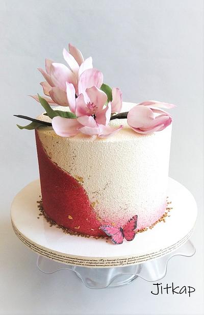 Magnolia birthday cake - Cake by Jitkap