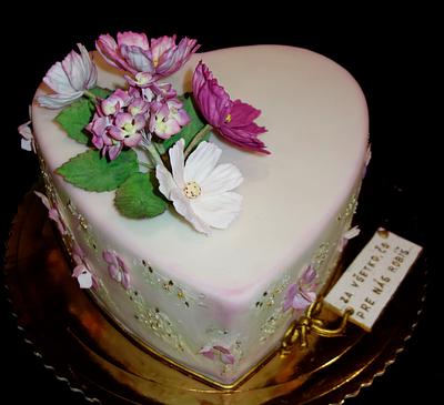 heart with flowers - Cake by OSLAVKA