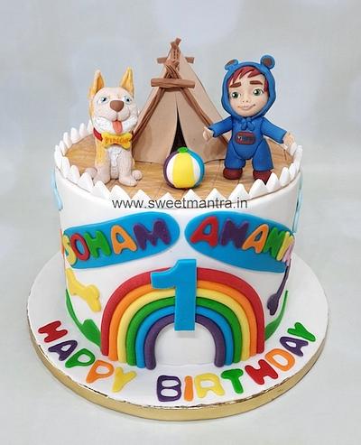 Twin brother sister cake - Cake by Sweet Mantra Homemade Customized Cakes Pune