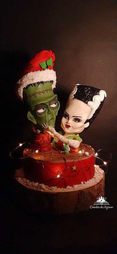 Frankenstein's love Christmas 🎄🧟‍♂️🧟‍♀️ - Cake by Melissa Ramirez