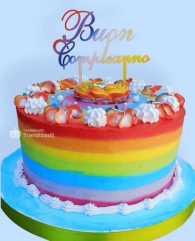 Rainbow whippingcream cake  - Cake by Filomena