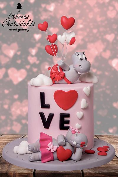 Valentine's hippo 🦛 - Cake by Othonas Chatzidakis 
