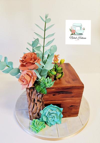 Succulent and roses - Cake by Nohadpatisse 