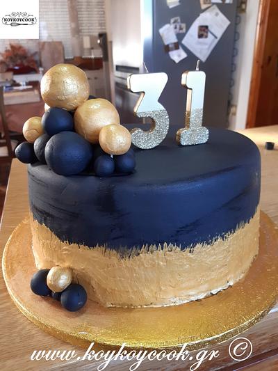 BLACK & GOLD CAKE - Cake by Rena Kostoglou