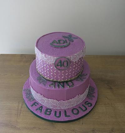 "Forty and Fabulous" - Cake by The Garden Baker