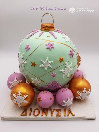 Christmas ornament birthday cake - Cake by Konstantina - K & D's Sweet Creations