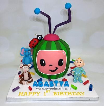 Cocomelon cake for 1st birthday - Cake by Sweet Mantra - Custom/Theme cake studio