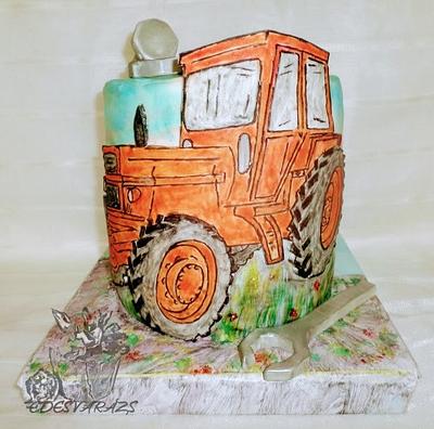 Old tractor - Cake by Édesvarázs