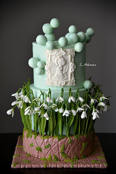 Spring Snowdrops cake... - Cake by More_Sugar