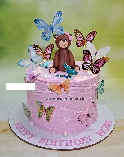 Pink Butterflies cake - Cake by Sweet Mantra Homemade Customized Cakes Pune