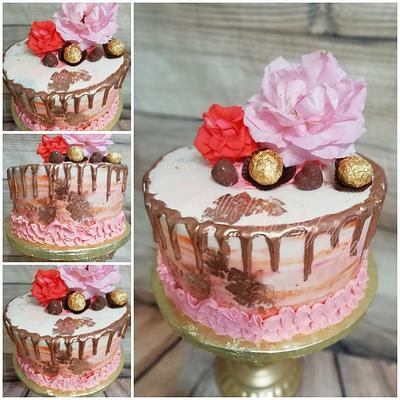 Pretty Pink and gold cake - Cake by Fernandas Cakes And More