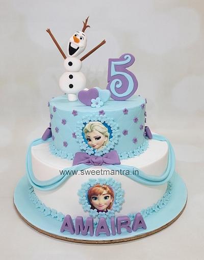 Frozen Elsa Anna cake - Cake by Sweet Mantra Homemade Customized Cakes Pune