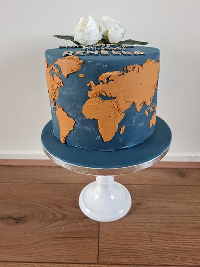 World map cake  - Cake by Cake Rotterdam 