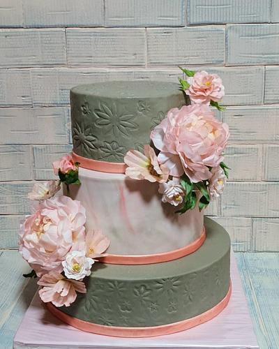 Shade green wedding cake  - Cake by Édesvarázs