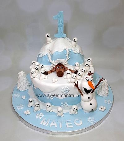 Olaf 2 tier cake - Cake by Sweet Mantra Homemade Customized Cakes Pune