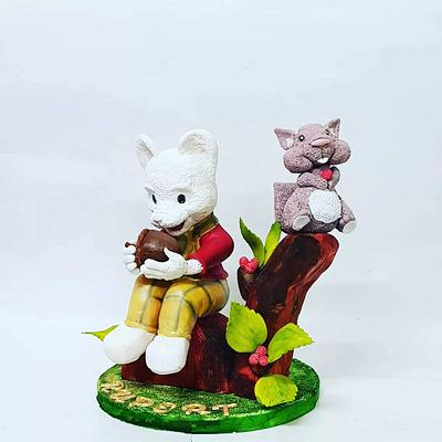 Rupert Bear And Squirrel - Cake by Leoesmm